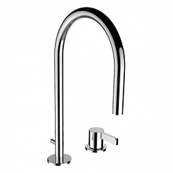 Смеситель для умывальника Kartell by laufen на 2 отв., 166 мм, поворотный излив, без донного клапана 3.1133.2.004.221.1 Laufen